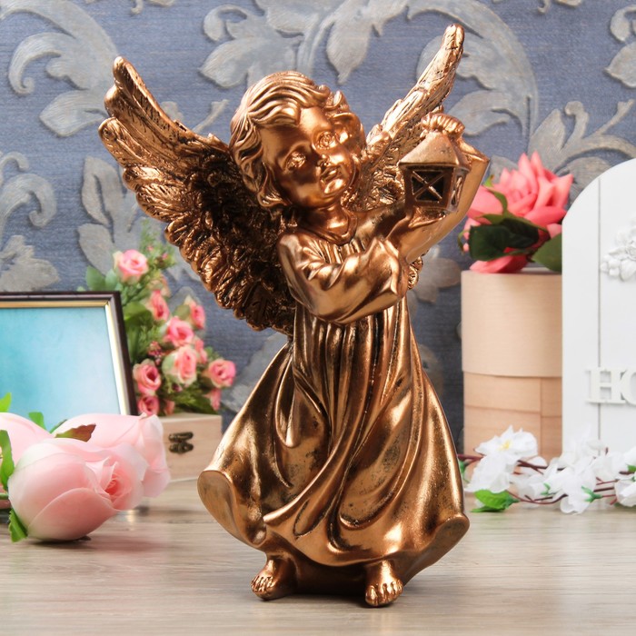 Статуэтка "Ангел с фонарём", бронза