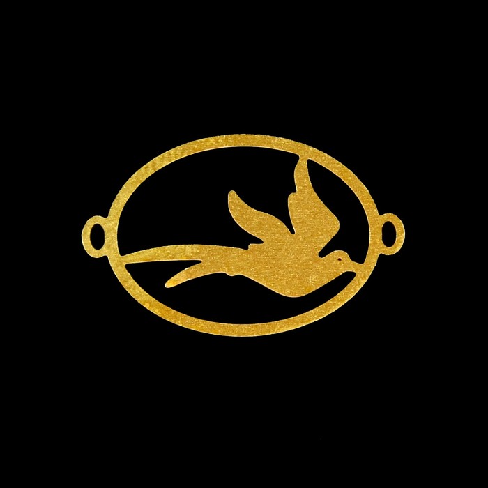 Декор для творчества металл "Ласточка" золото 2х1,4 см