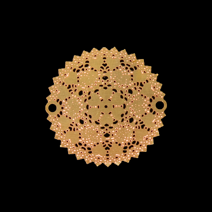 Декор для творчества металл "Ажурный круг" золото 2,1х2,1 см