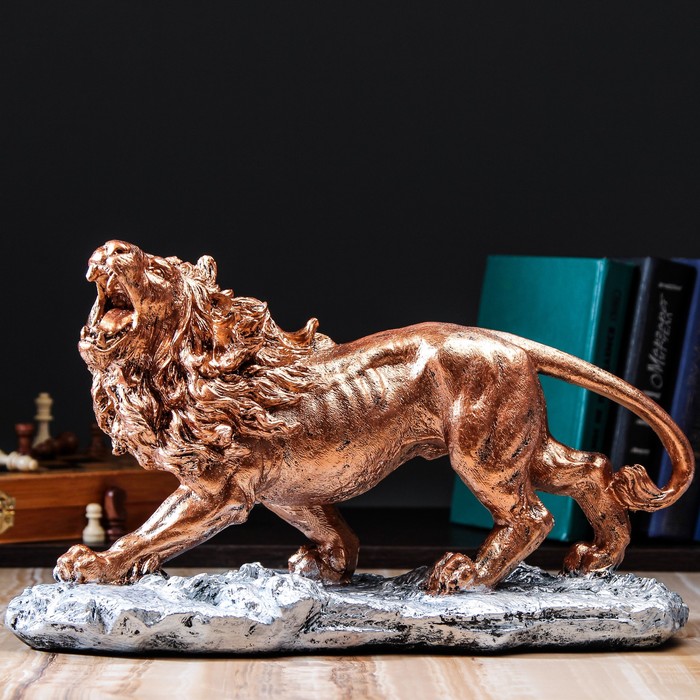 Статуэтка "Лев на подставке", бронза, микс