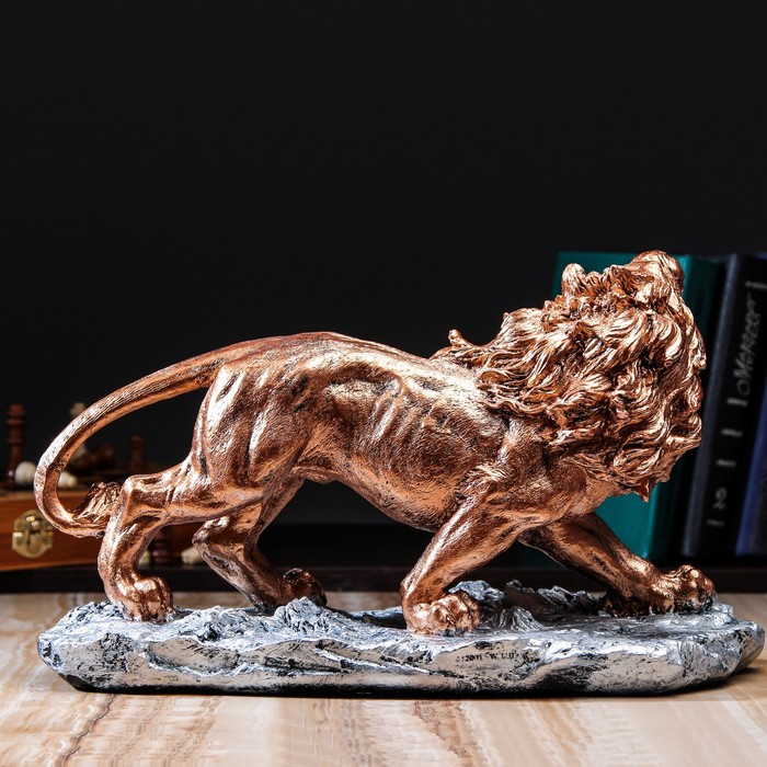 Статуэтка "Лев на подставке", бронза, микс