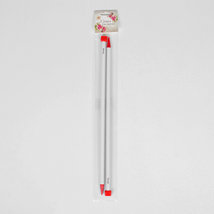 Спицы для вязания, прямые, d=10мм, 40см, 2шт