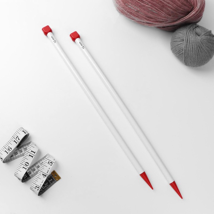 Спицы для вязания, прямые, d=12мм, 40см, 2шт