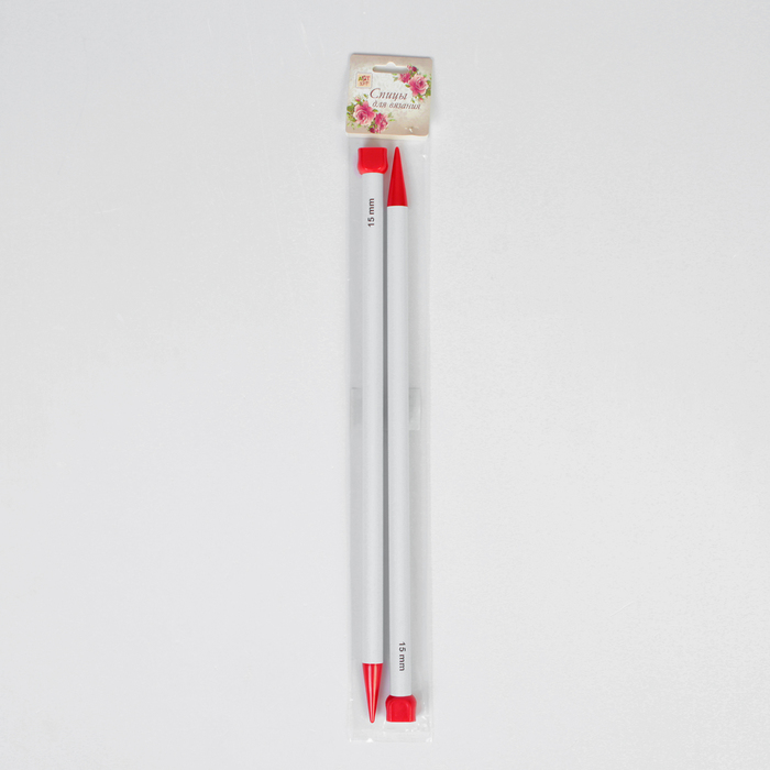 Спицы для вязания, прямые, d=15мм, 40см, 2шт
