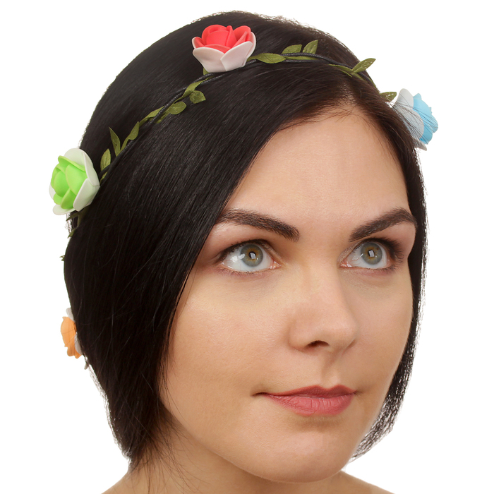 Декор для волос, вплетаемый "Разноцветные розочки"