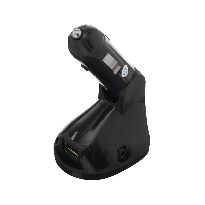 FM - трансмиттер, 12 В, USB/Mp3/WMA/AUX/MicroSD, провод AUX, белый