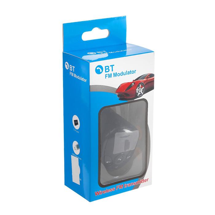 FM - трансмиттер, 12 В, USB/Mp3/WMA/AUX/MicroSD, провод AUX, белый