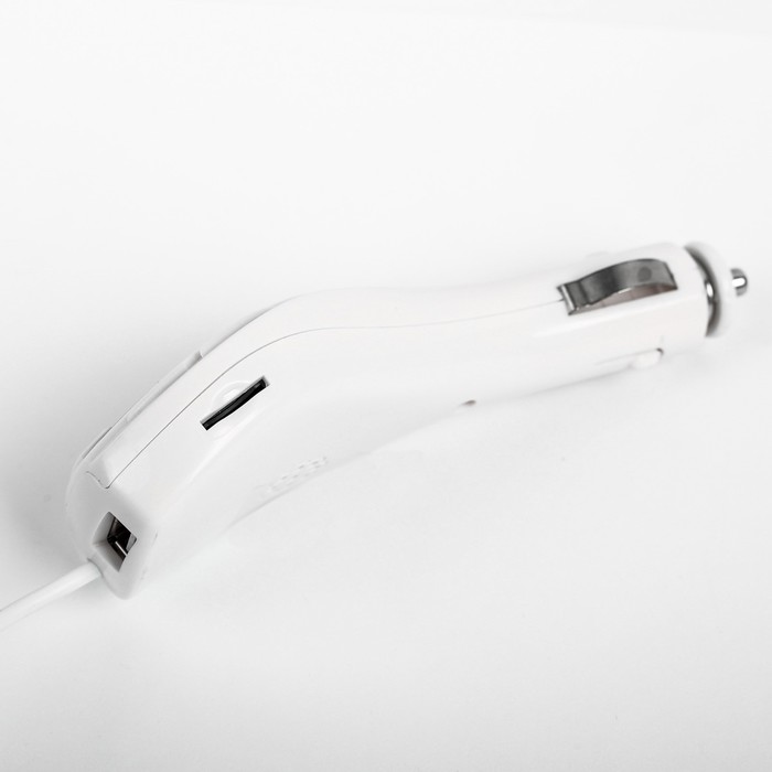 FM - трансмиттер, 12 В, USB/Mp3/WMA/MicroSD, белый