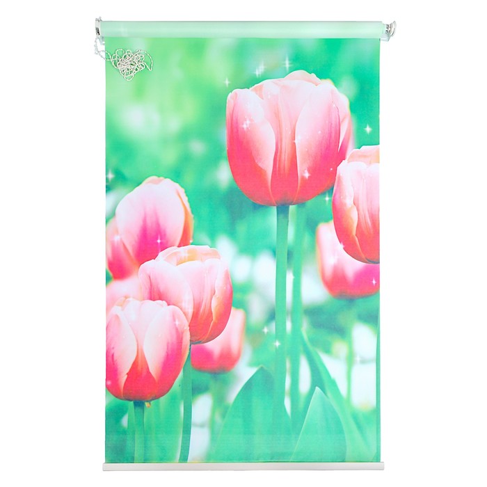 Штора рулонная 90х200 см "Тюльпаны"