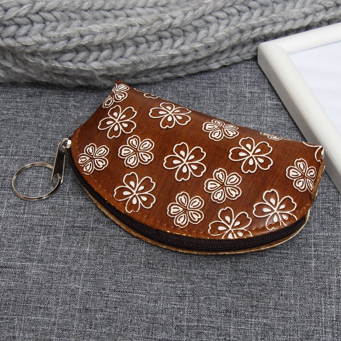 Кошелёк женский на молнии, 1 отдел, цвет коричневый