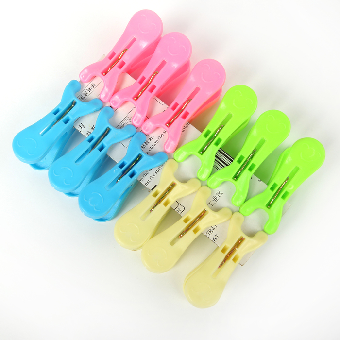 Набор прищепок бельевых 12 шт 5,5 см "Улыбка"