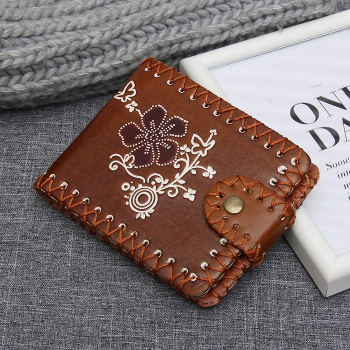 Кошелёк женский, 3 отдела, для карт, цвет коричневый