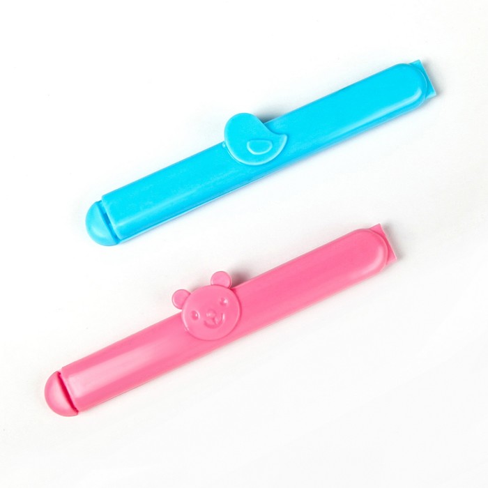 Набор зажимов для пакета 10,5 см, 4 шт, цвет МИКС