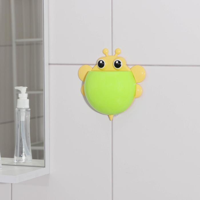 Держатель для зубных щеток, детский, на присосках "Шмель", цвета МИКС