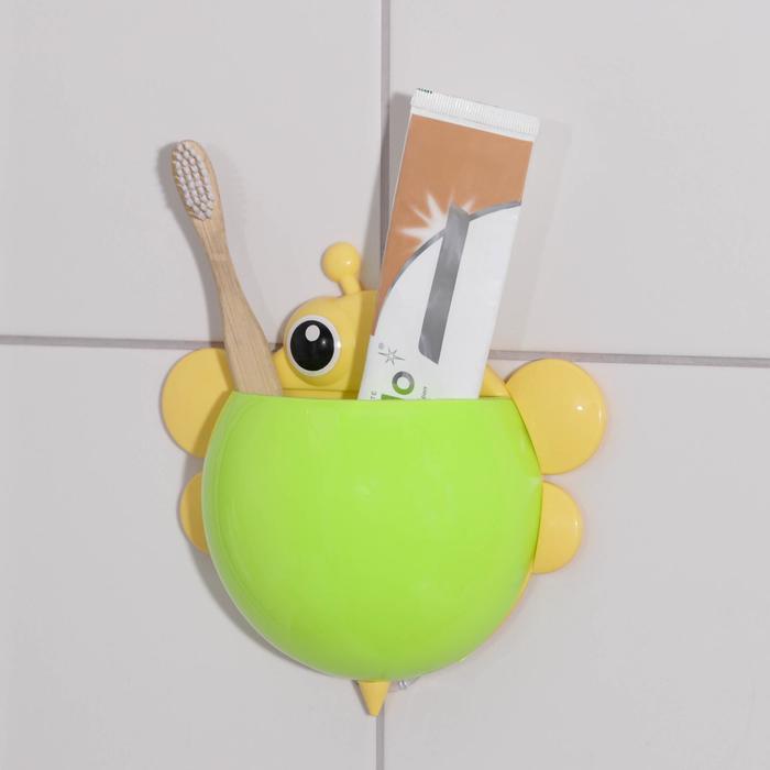 Держатель для зубных щеток, детский, на присосках "Шмель", цвета МИКС