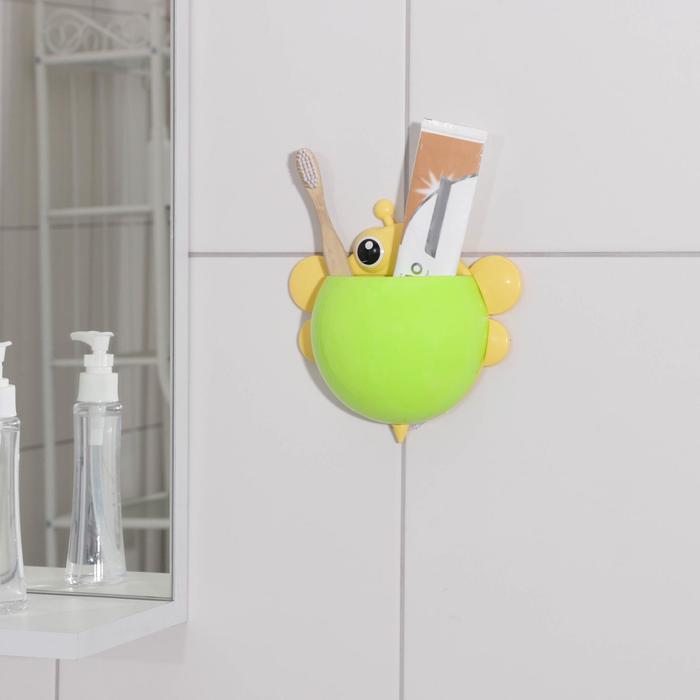 Держатель для зубных щеток, детский, на присосках "Шмель", цвета МИКС