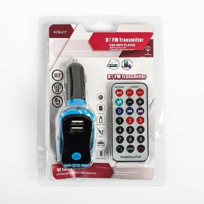 FM - трансмиттер, 2USB/MicroSD/AUX/MP3/WMA/Bluetooth, МИКС