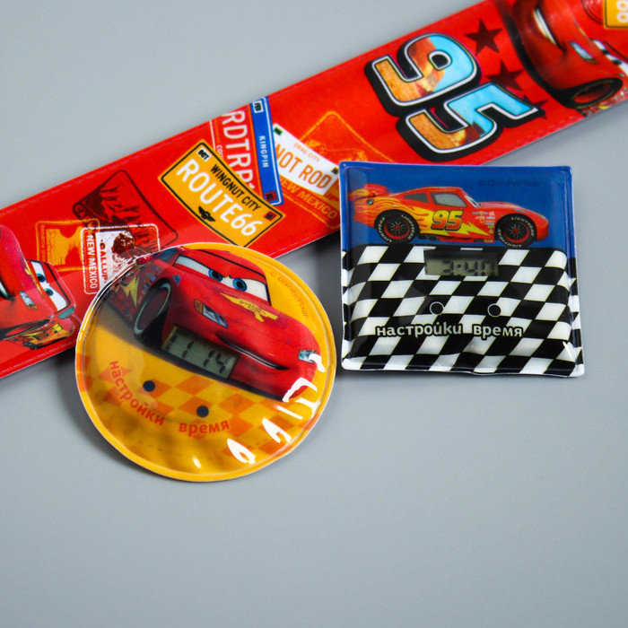 Часы наручные электронные со сменным циферблатом "Тачки", 22,5 х 4,5 см