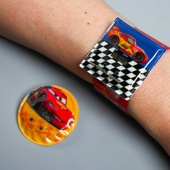 Часы наручные электронные со сменным циферблатом "Тачки", 22,5 х 4,5 см