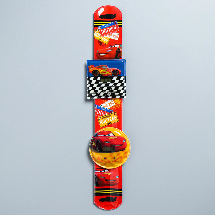 Часы наручные электронные со сменным циферблатом "Тачки", 22,5 х 4,5 см