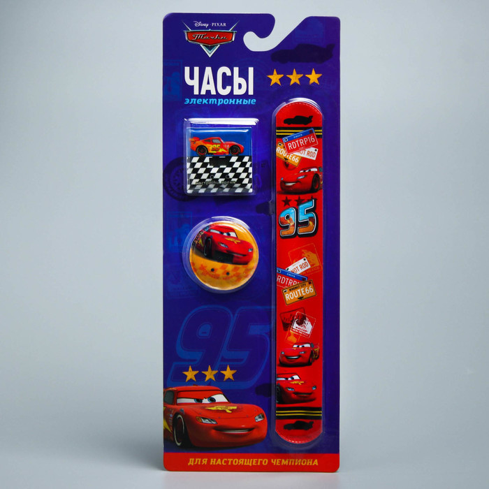 Часы наручные электронные со сменным циферблатом "Тачки", 22,5 х 4,5 см