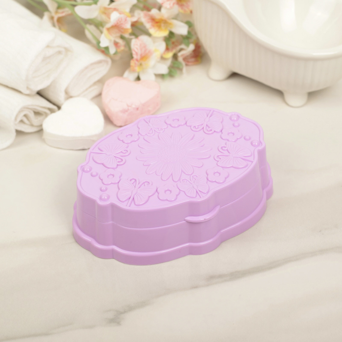 Мыльница-шкатулка овальная "Ромашка", цвет МИКС