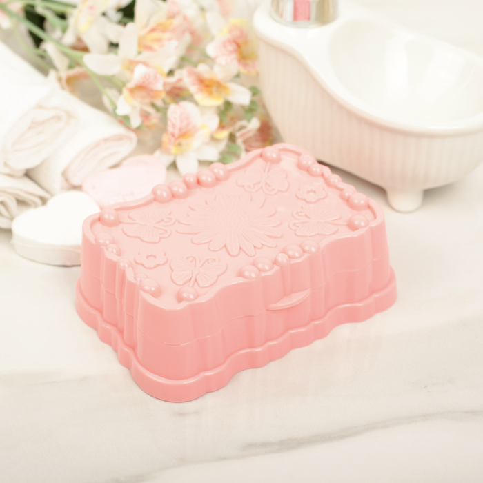 Мыльница шкатулка прямоугольная "Ромашка", цвет МИКС