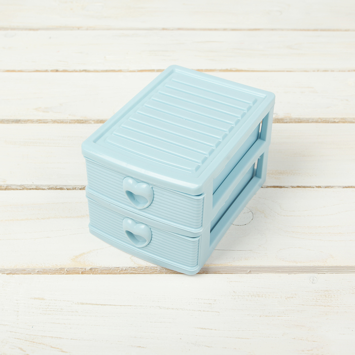Мини-комод для мелочей 2 секции 13х9х8 см, цвет МИКС
