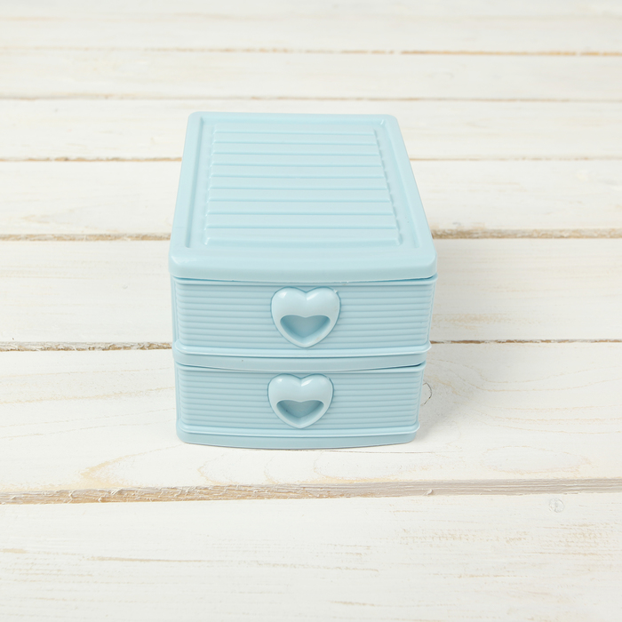 Мини-комод для мелочей 2 секции 13х9х8 см, цвет МИКС