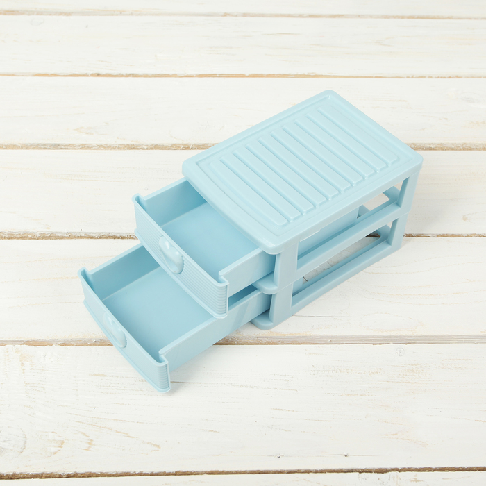 Мини-комод для мелочей 2 секции 13х9х8 см, цвет МИКС