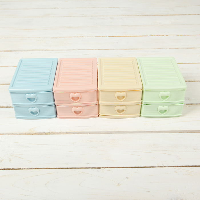 Мини-комод для мелочей 2 секции 13х9х8 см, цвет МИКС