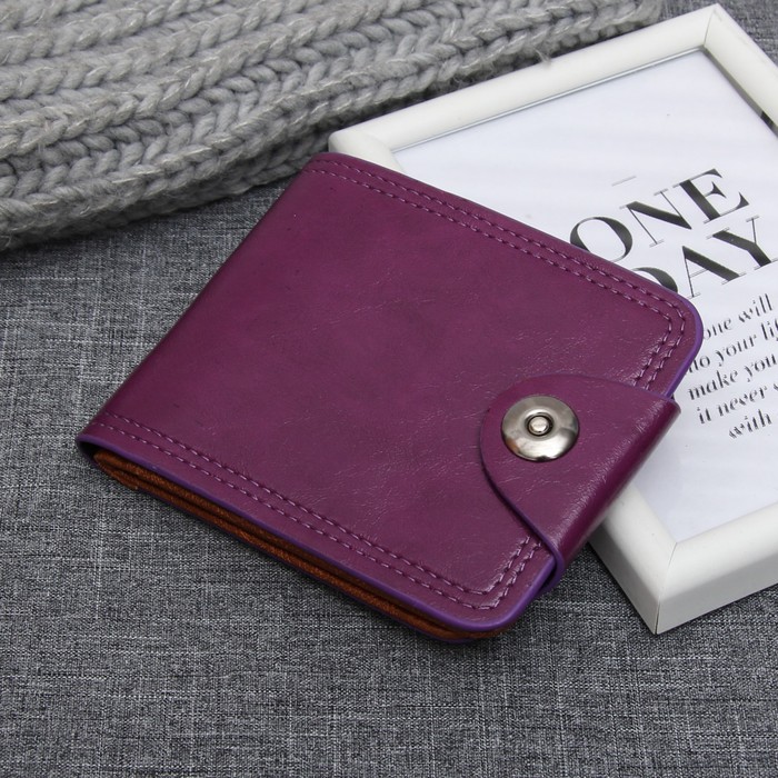 Кошелёк женский на магните, 4 отделов, для карт, цвет фиолетовый