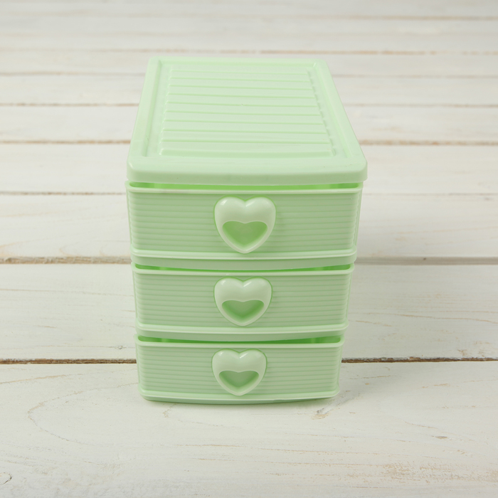 Мини-комод для мелочей 3 секции 13х9х11,5 см, цвет МИКС