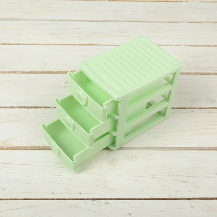 Мини-комод для мелочей 3 секции 13х9х11,5 см, цвет МИКС