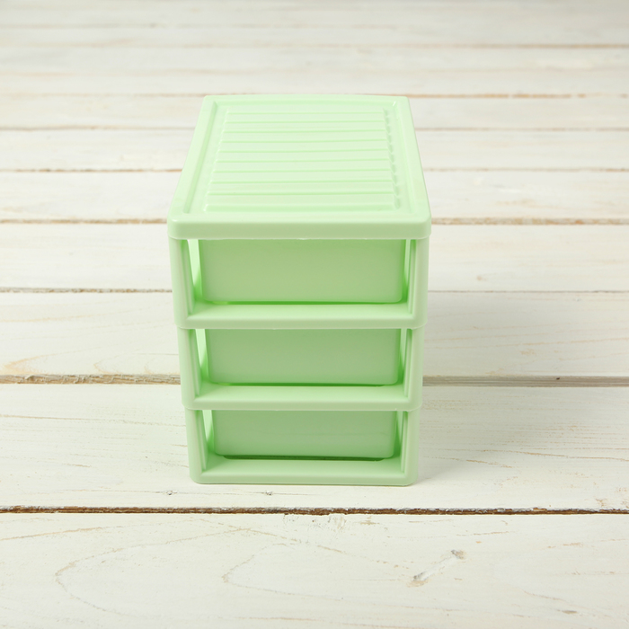 Мини-комод для мелочей 3 секции 13х9х11,5 см, цвет МИКС