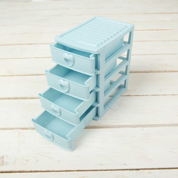 Мини-комод для мелочей 4 секции 13х9х15 см, цвет МИКС