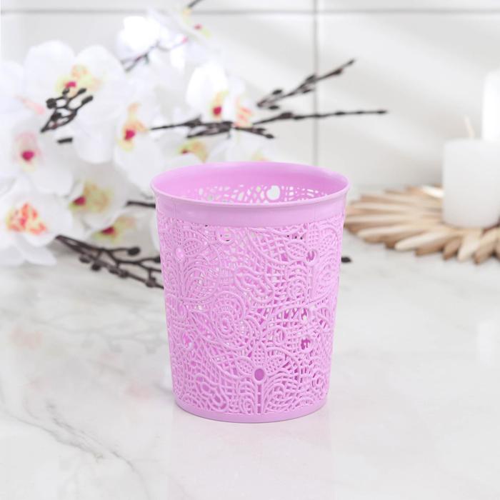 Корзина для хранения "Кружевные цветы", цвет сиреневый