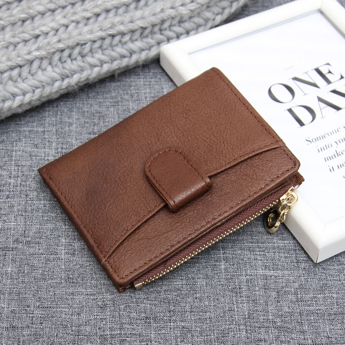 Кошелёк женский складной, 1 отдел, для монет, карт, наружный карман, цвет коричневый