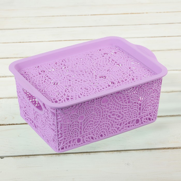 Контейнер для хранения "Кружевной узор", цвет голубой