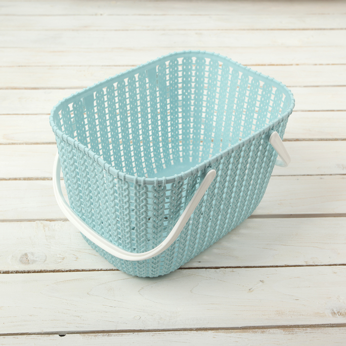 Корзина для хранения с ручками "Плетение", цвет МИКС