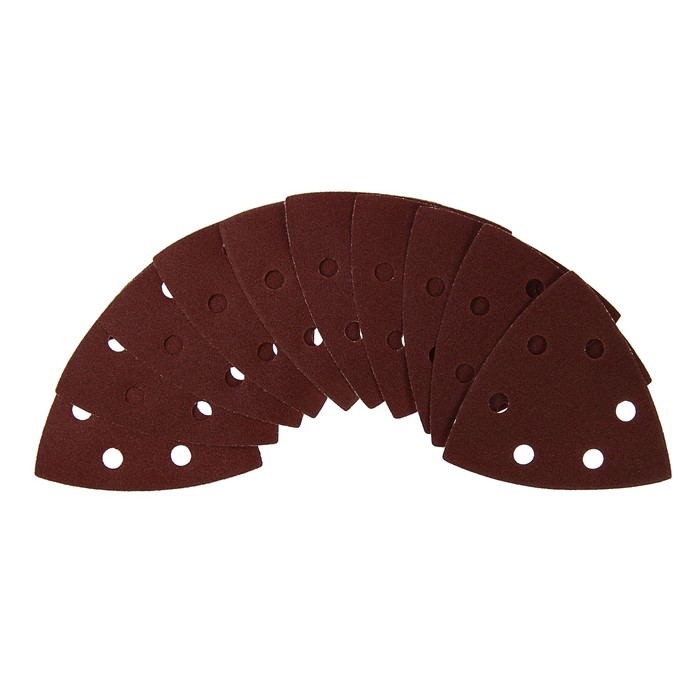 Треугольник абразивный шлифовальный TUNDRA basic под липучку 93 мм (набор 10 шт), Р150