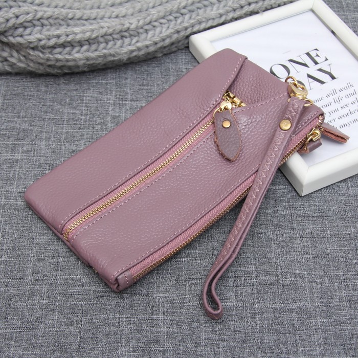 Кошелёк женский на молнии, 1 отдел, для монет, наружный карман, с ключницей, с ручкой, цвет сиреневый