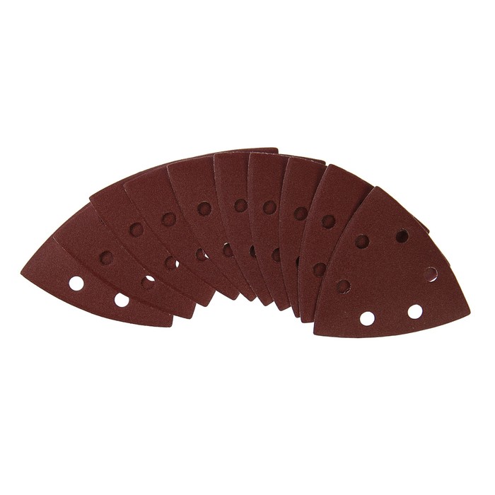 Треугольник абразивный шлифовальный TUNDRA basic под липучку 93 мм (набор 10 шт), Р180