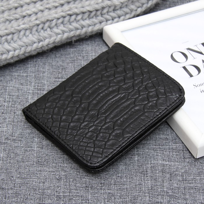 Кошелёк женский складной, 1 отдел, для карт, монет, цвет чёрный