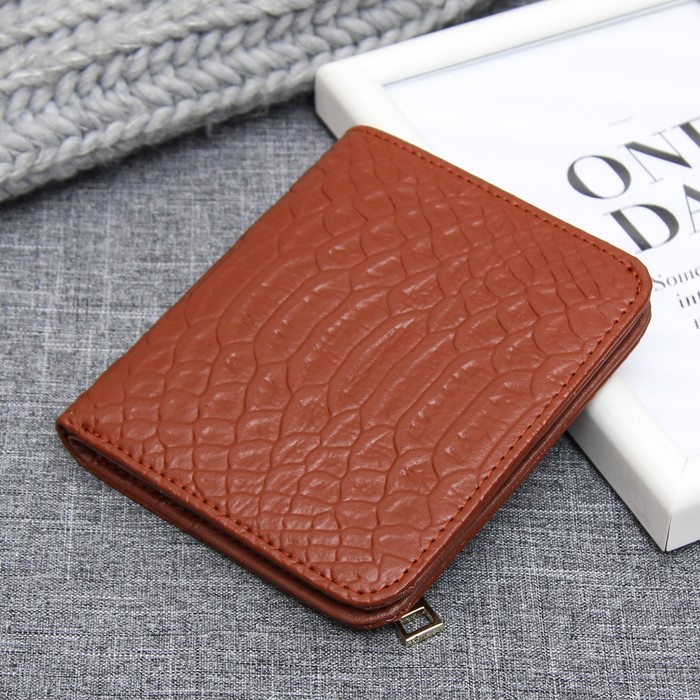 Кошелёк женский складной, 1 отдел, для карт, монет, цвет коричневый