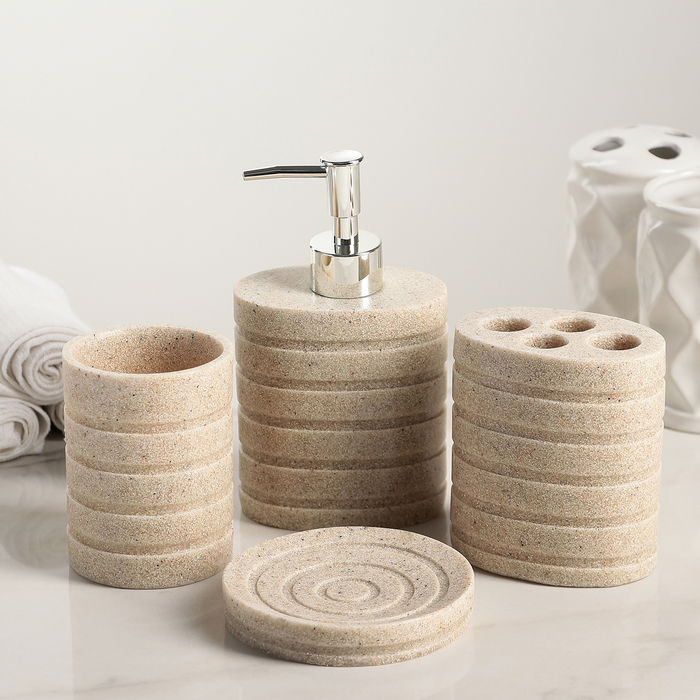 Набор аксессуаров для ванной комнаты, 4 предмета "Индиго"