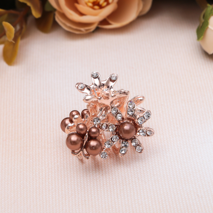 Краб для волос "Монро" 3 см, цветок и бабочка