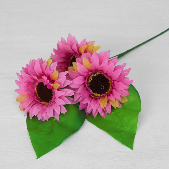 Цветы искусственные "Астры" три бутона 10*55 см, сиреневый