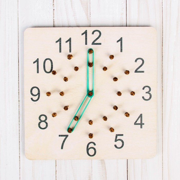 Геоборд "Часы, минуты" белый