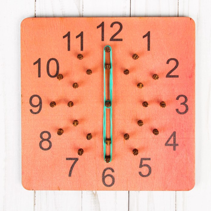 Геоборд "Часы, минуты" розовый